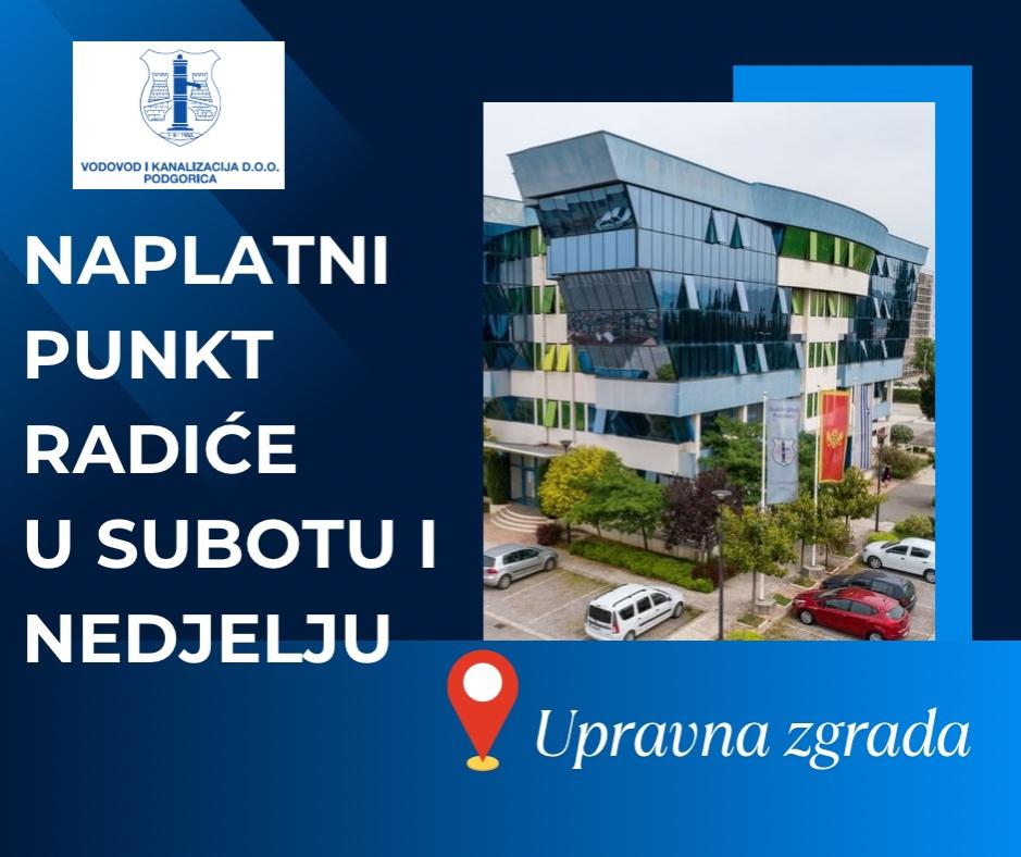 Naplatni punkt u Upravnoj zgradi otvoren tokom vikenda