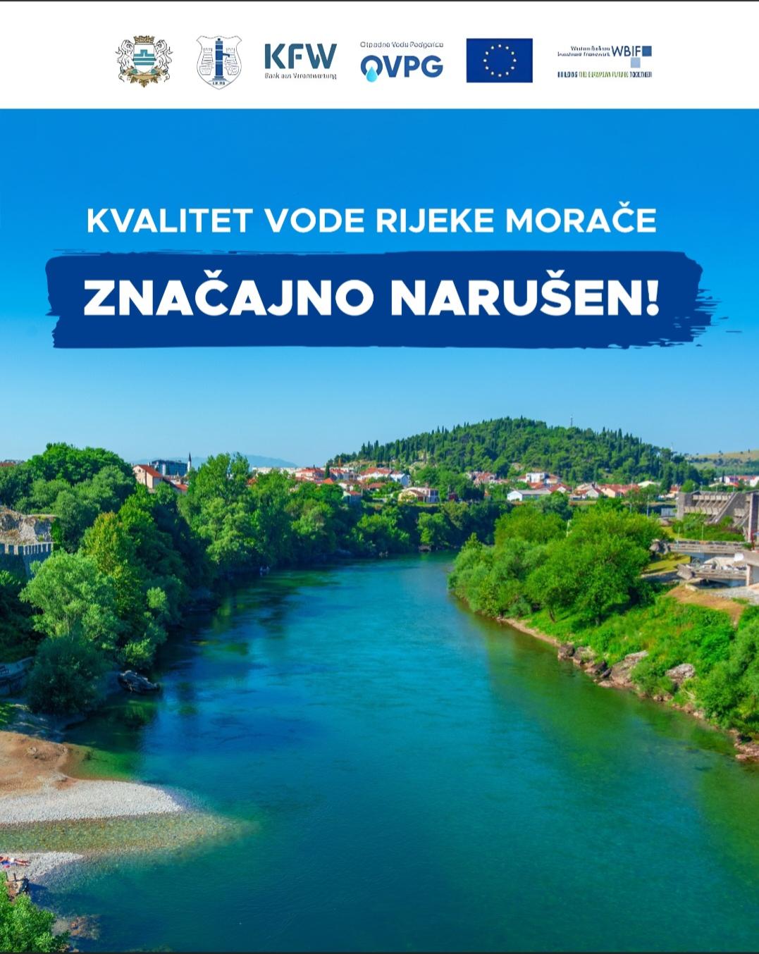 KVALITET VODE RIJEKE MORAČE U PODGORICI ZNAČAJNO NARUŠEN